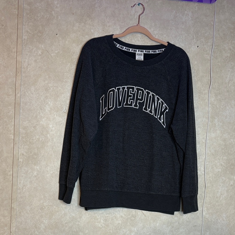 PINK Victoria's Secret Black Crew Neck Sweater